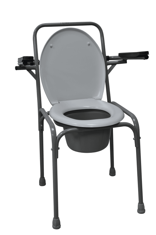 Стілець туалетний сталевий нерегульований з відкидними поручнями НТ-04-003